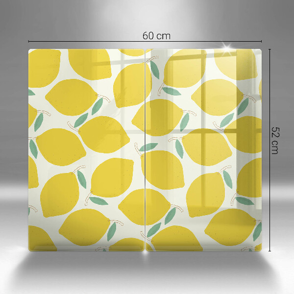 Skleněná deska za sporák Kreslené citrony
