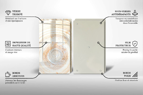 Skleněná deska za sporák Textura dřeva