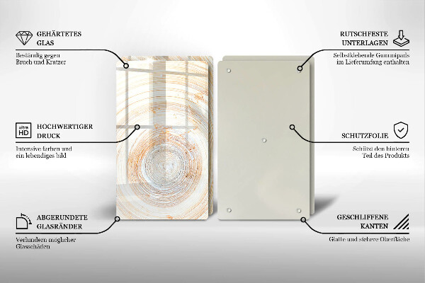 Skleněná deska za sporák Textura dřeva