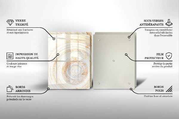 Skleněná deska za sporák Textura dřeva