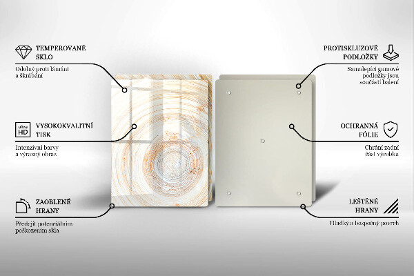 Skleněná deska za sporák Textura dřeva