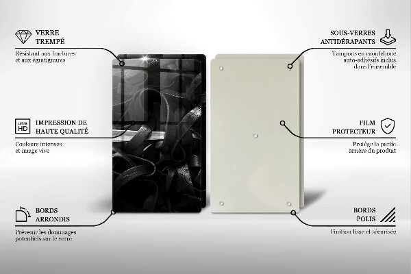 Skleněná deska za sporák Černé těstoviny tagliatelle