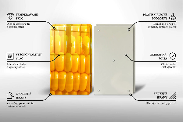 Skleněná deska za sporák Kukuřičná zrna