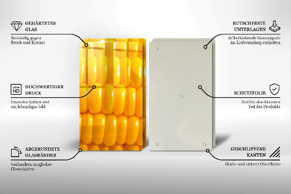 Skleněná deska za sporák Kukuřičná zrna
