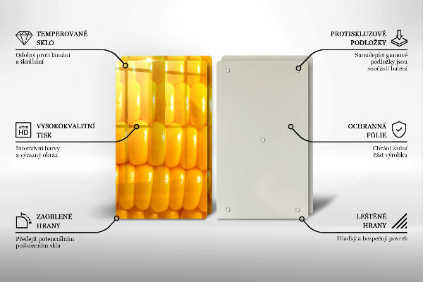Skleněná deska za sporák Kukuřičná zrna