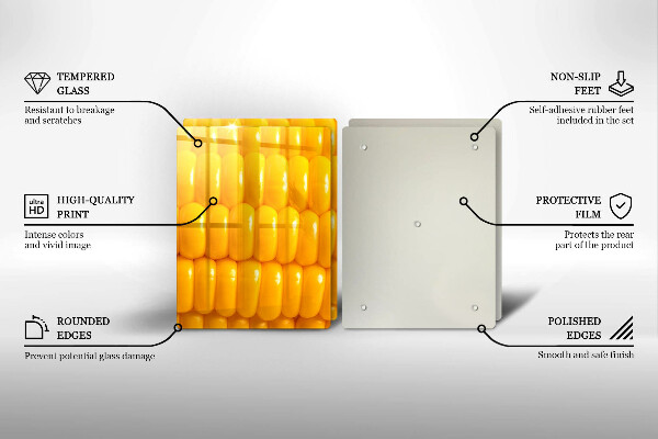 Skleněná deska za sporák Kukuřičná zrna