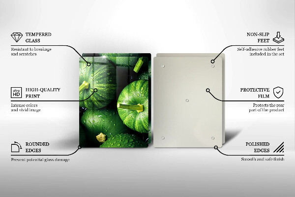 Skleněná deska za sporák Zelené dýně