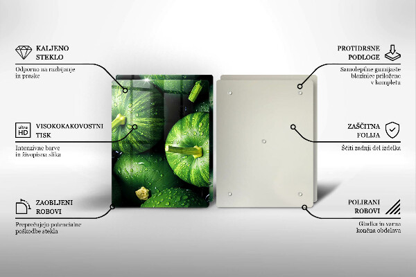 Skleněná deska za sporák Zelené dýně