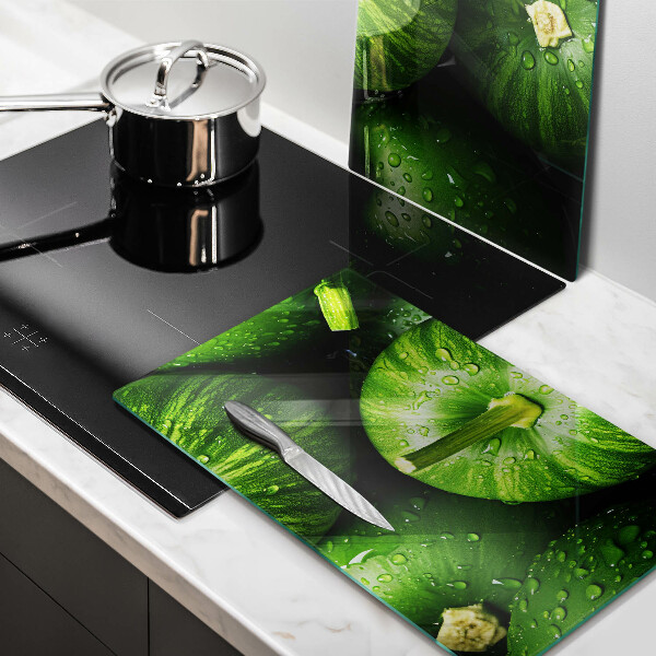 Skleněná deska za sporák Zelené dýně