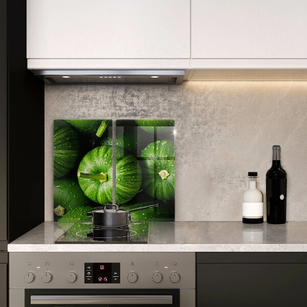 Skleněná deska za sporák Zelené dýně