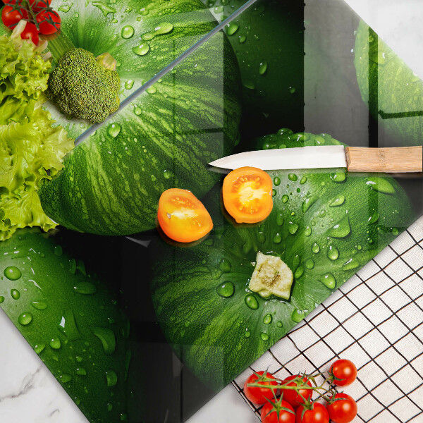 Skleněná deska za sporák Zelené dýně