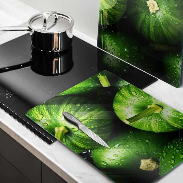 Skleněná deska za sporák Zelené dýně