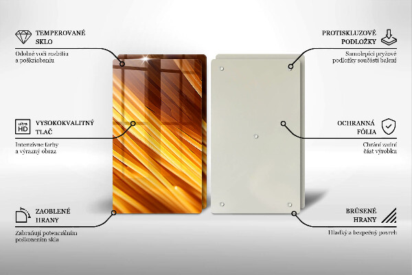 Skleněná deska za sporák Špagetové těstoviny