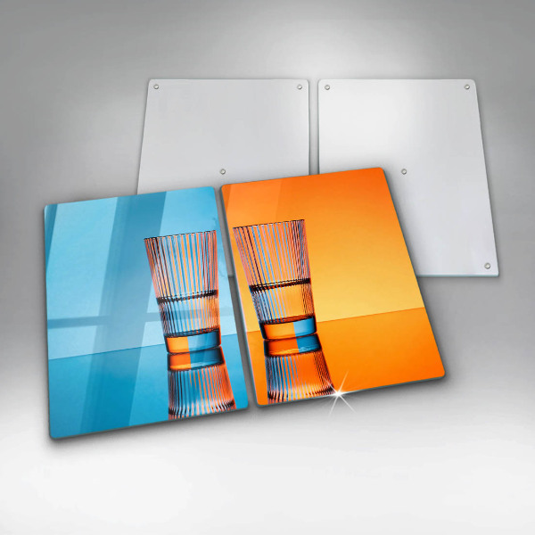 Skleněná deska za sporák Dvě sklenice vody