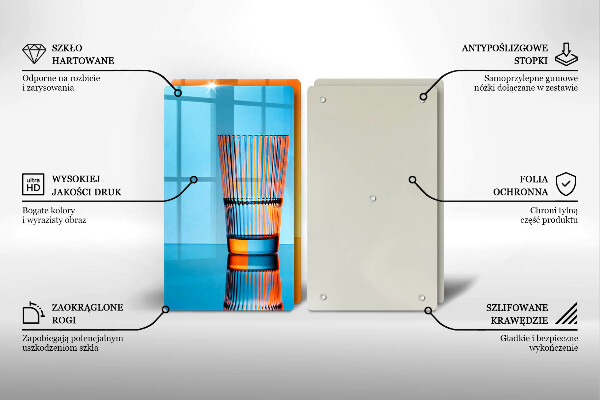 Skleněná deska za sporák Dvě sklenice vody