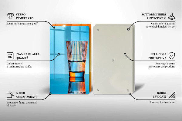 Skleněná deska za sporák Dvě sklenice vody