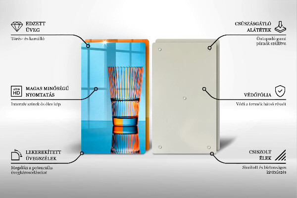 Skleněná deska za sporák Dvě sklenice vody