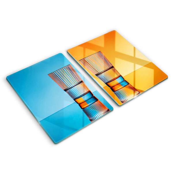 Skleněná deska za sporák Dvě sklenice vody