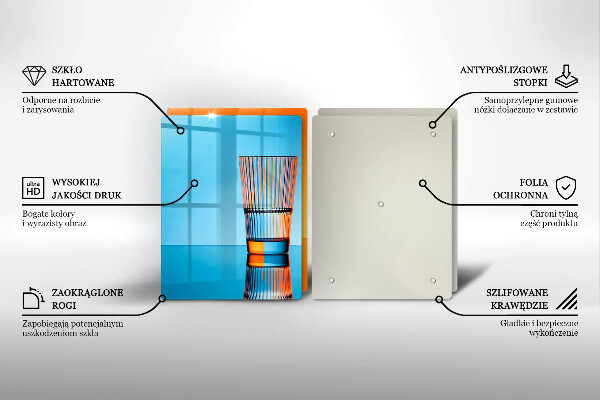 Skleněná deska za sporák Dvě sklenice vody