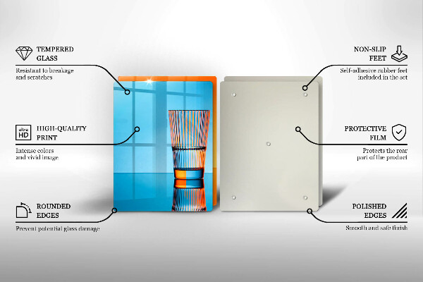 Skleněná deska za sporák Dvě sklenice vody