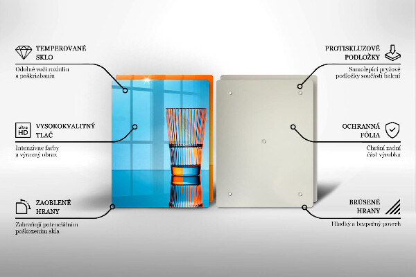 Skleněná deska za sporák Dvě sklenice vody