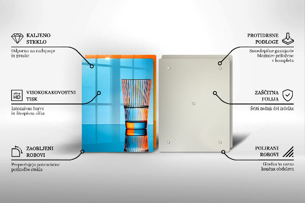 Skleněná deska za sporák Dvě sklenice vody