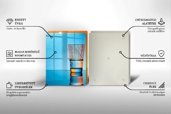 Skleněná deska za sporák Dvě sklenice vody