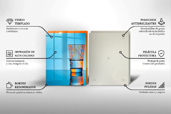 Skleněná deska za sporák Dvě sklenice vody
