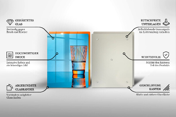 Skleněná deska za sporák Dvě sklenice vody