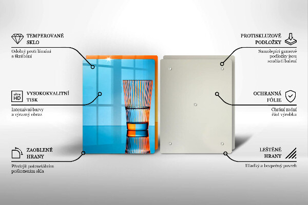 Skleněná deska za sporák Dvě sklenice vody