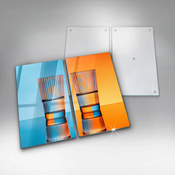 Skleněná deska za sporák Dvě sklenice vody