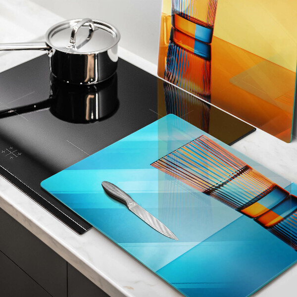 Skleněná deska za sporák Dvě sklenice vody