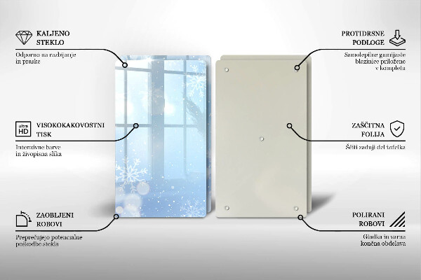 Skleněná deska za sporák Zimní textura