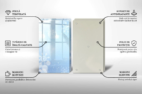 Skleněná deska za sporák Zimní textura