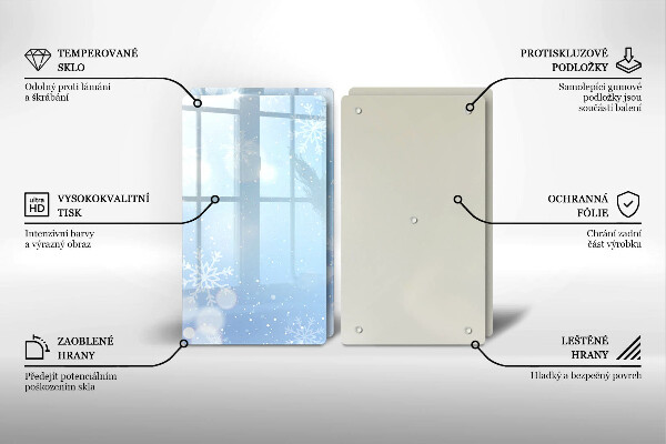 Skleněná deska za sporák Zimní textura