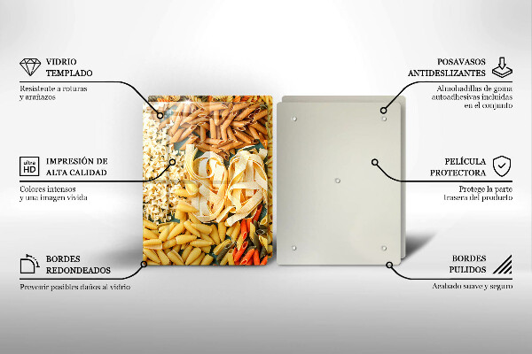 Skleněná deska za sporák Různé druhy těstovin