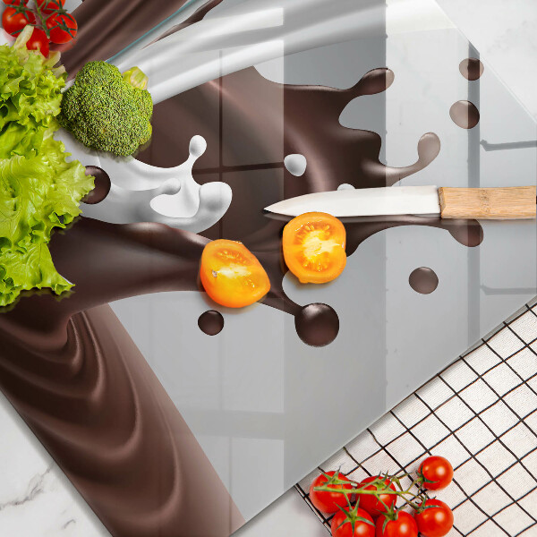 Skleněná deska za sporák Mléko a čokoláda