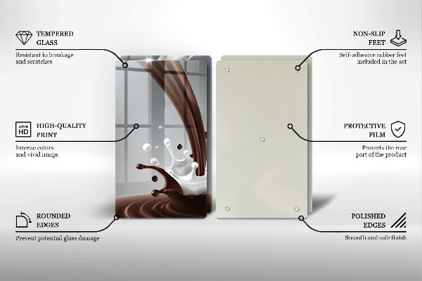 Skleněná deska za sporák Mléko a čokoláda