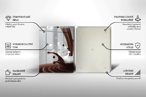 Skleněná deska za sporák Mléko a čokoláda