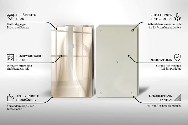 Skleněná deska za sporák Smetanová zmrzlina