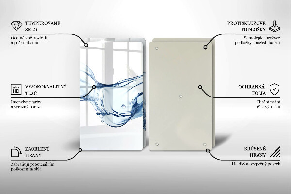 Skleněná deska za sporák Křišťálová voda