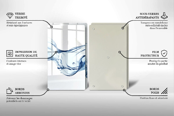 Skleněná deska za sporák Křišťálová voda