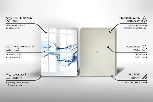 Skleněná deska za sporák Křišťálová voda