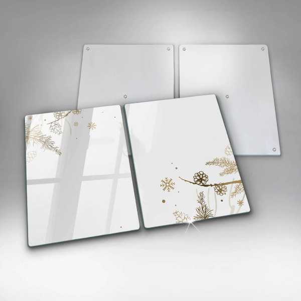 Skleněná deska za sporák Zimní dekorace