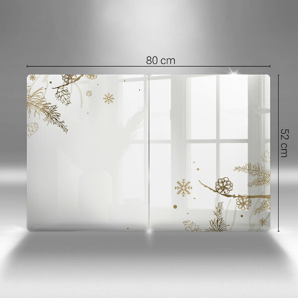 Skleněná deska za sporák Zimní dekorace