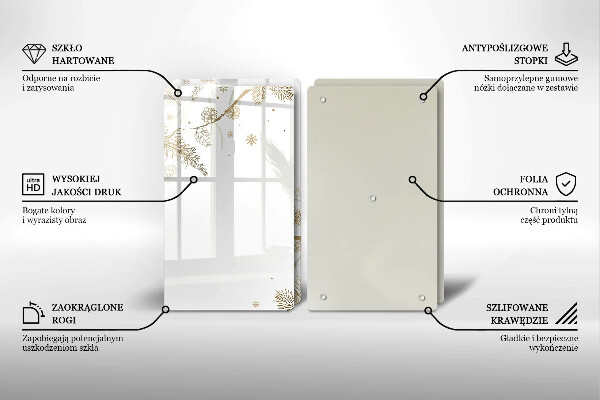 Skleněná deska za sporák Zimní dekorace