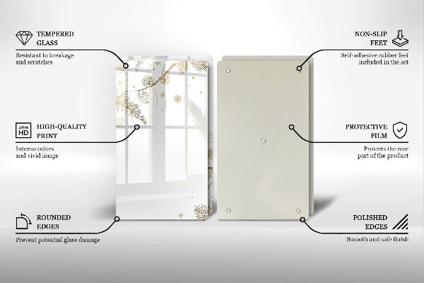 Skleněná deska za sporák Zimní dekorace