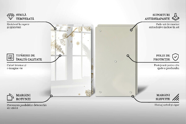 Skleněná deska za sporák Zimní dekorace