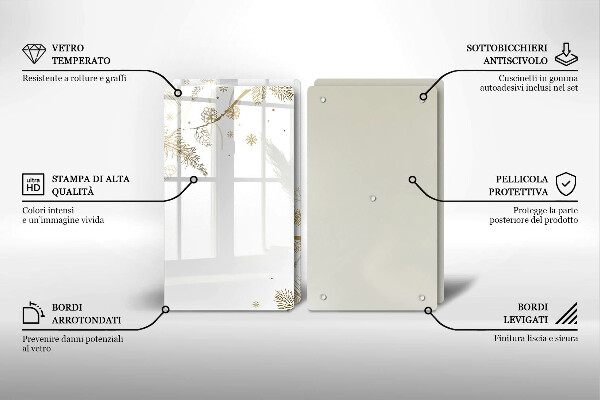 Skleněná deska za sporák Zimní dekorace