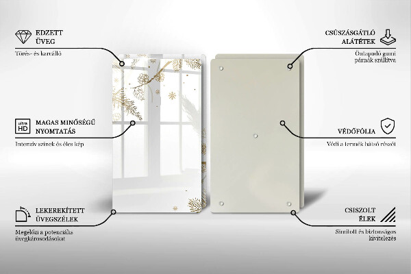 Skleněná deska za sporák Zimní dekorace